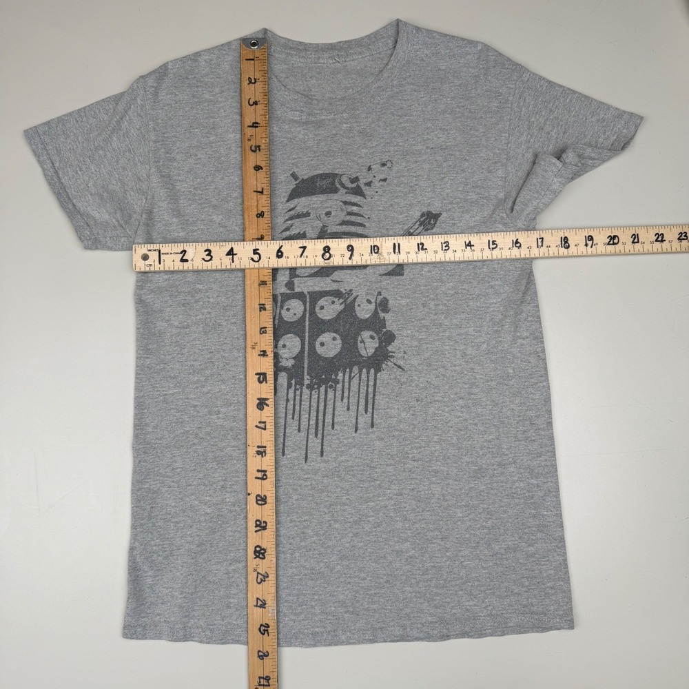 Doctor Who T-Shirt Dalek Drip Graphic Gray Geekcore Sci-Fi BBC Tee Small - Picture 3 of 4